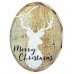 Χριστουγεννιάτικος Κρεμαστός Κορμός Ξύλου, με Ελάφι και "Merry Christmas" (11cm)